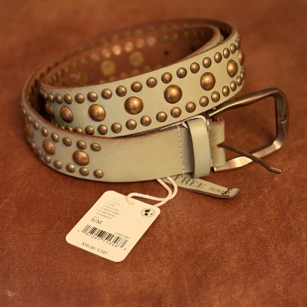 NWT We the Free Sola Stud Belt in Matcha - Sz S/M - Picture 6 of 9